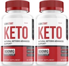 (2 Pack) Lean Start Keto Pills 800mg Advanced Ketogenic Formula (120 Capsules)