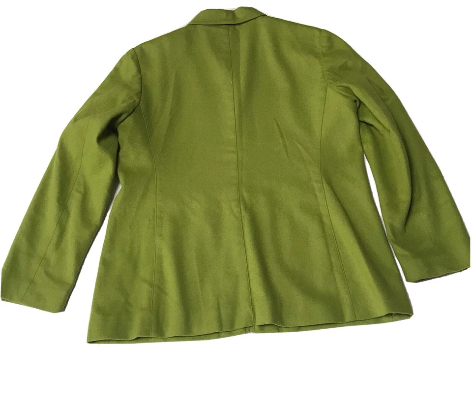 Chaqueta Harris Wallace Petites Mujer 10P Mezcla Lana Verde Cremallera Corp Goblin Grunge Foto 4 de 4