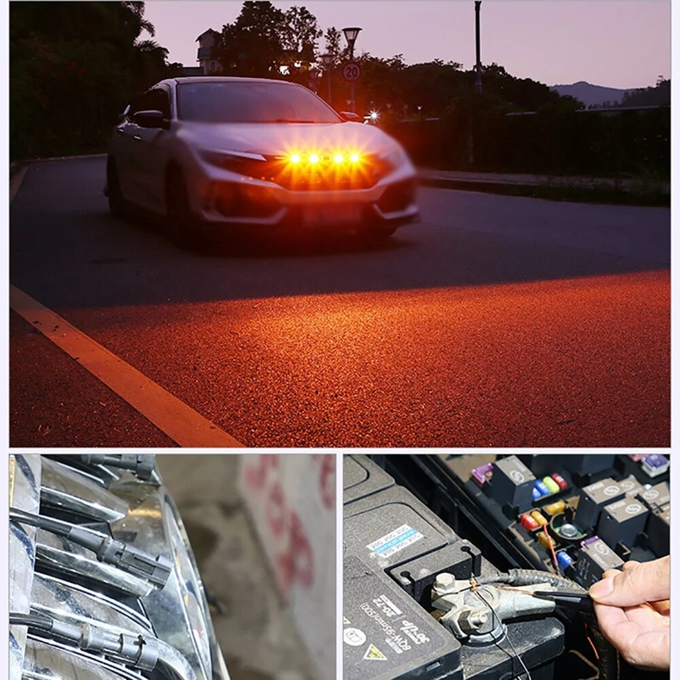 Para Ford F-150 F-250 Super Duty Raptor Rejilla Ámbar LED Marcador Luz Pod Foto 4 de 4