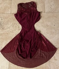 DOUBLE PLATINUM GIRLS LG 12-14 COSTUME Dress Burgundy