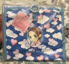 LOVELY WHITE ORANGE STORY TRIFOLD Bag Blue Rare New Htf Mirror