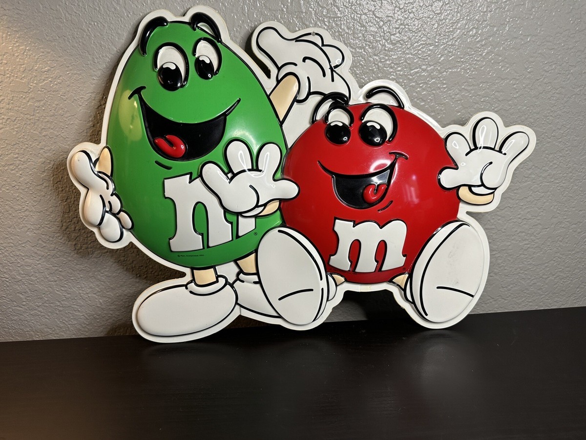 Vintage 1995 M&Ms Mars Incorporated Green & Red Plastic 2