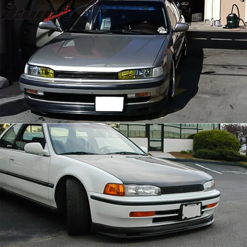 Fits 90-93 Honda Accord DX EX LX Mugen Style Unpainted Front Bumper Lip Spoiler - Изображение 2 из 4