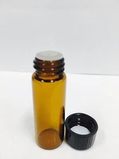 144 Pcs 1 Dram 4ml AMBER Glass Vials W/Orifice Reducer and Caps [15mmX45mm]