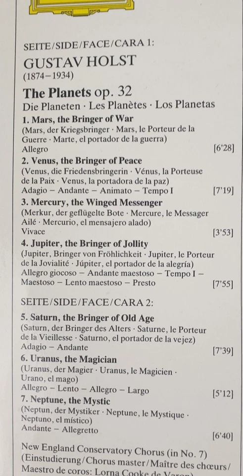 Gustav Holst - The Boston Symphony Orchestra - The Planets LP Record, 1971, VGC - Image 3 of 4