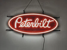 Peterbilt Truck Repair Service Bar 24"x12" Vivid LED Neon Sign Light With Dimmer
