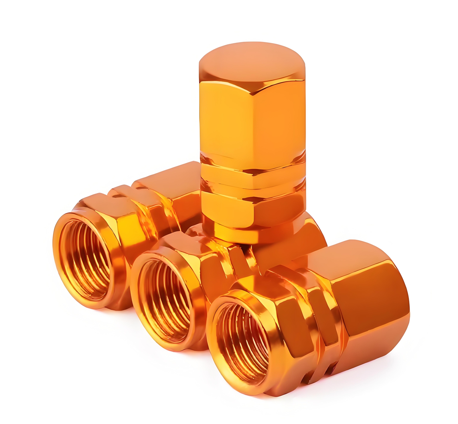 4pcs Gold Aluminum Car Tire Valve Cap Valve Stem Cover Air Dust Wheel Rim Caps