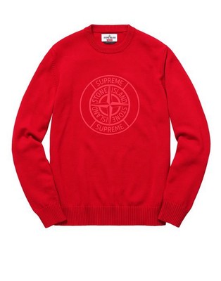 supreme stone island hoodie red