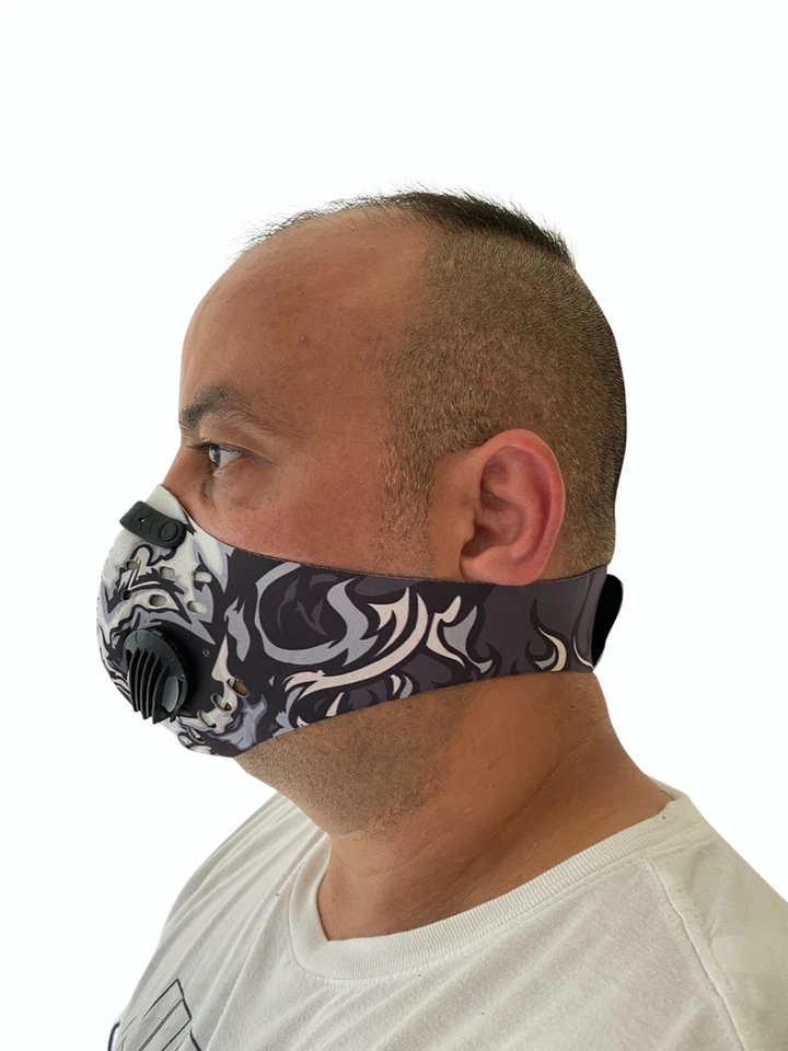 Cycling Half Face Mask Active Carbon Filter Breathing Valves Washable Face Mask - Image 4 of 4