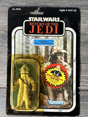 Vintage Logray Med Man MOC Star Wars ROTJ 77 Back Figure NEW Kenner 1983 Punched