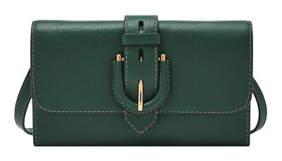 FOSSIL Harwell Wallet Crossbody Geldbörse Geldbörse Viridian dunkelgrün Neu