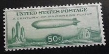SCOTT #C18 MINT H 1933 ZEPPELIN OVER CHICAGO WORLD'S FAIR AIRMAIL STAMP STK MY25