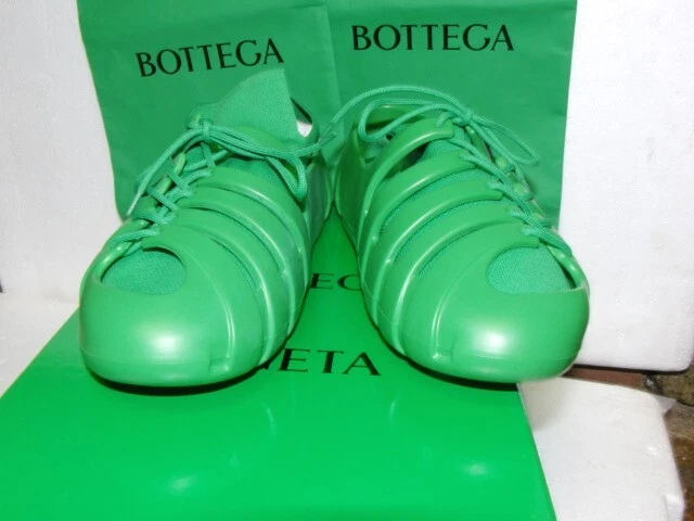 Scarpe da ginnastica Bottega Veneta verde scuro Tech Knit Gel gomma trail taglia E 42 NUOVE
