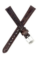 Michele Women's 12mm Dark Brown Alligator Leather Watch Band