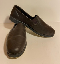 Foamtreads Doral Men's Brown Leather Slippers Indoor/Outdoor Sole Comfort 8W