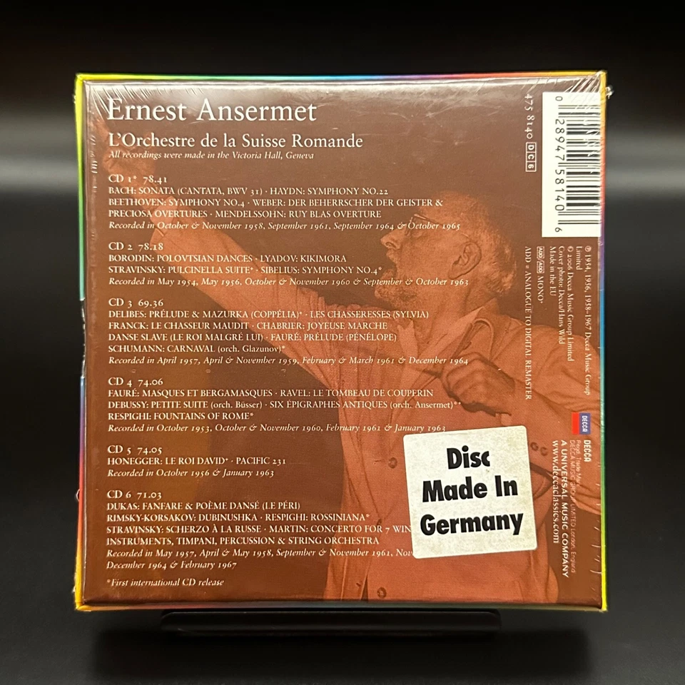 Ernest Ansermet Decca Recordings ORIGINAL MASTERS [6 CD Box Set] NEW SEALED - Image 2 of 4
