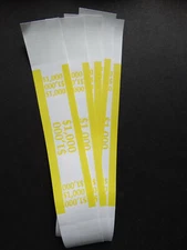 5 - Yellow $1,000 Cash Money Self-Sealing Straps Currency Bands 