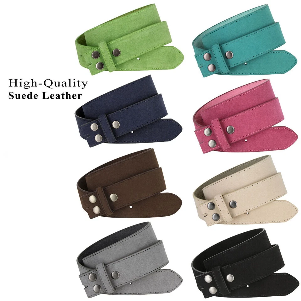 Cinturones para Hombres y Mujeres Unisex Gamuza Cuero Correa Cinturón 1 1/2" Ancho Multicolor Foto 2 de 3