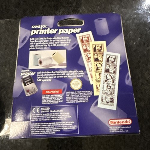 Nintendo Game Boy Printer Paper 3 Factory Sealed Rolls In Original Box 1998 - Picture 2 of 3