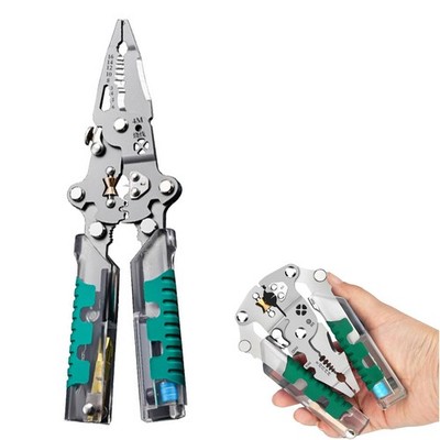 18-in-1 Folding Wire Stripper Pliers   Multifunctional Tool with Voltage Dete...