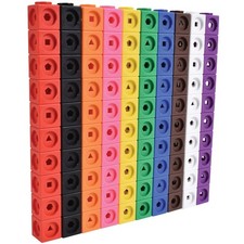 Math Cubes  Set of 100 Counting Blocks with 5 Shapes  Math Manipulatives fo...