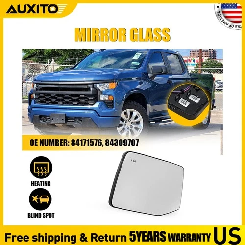 OE 84171576 84309707 Heated Mirror Glass for Chevrolet Silverado 2019-24 Driver