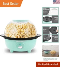 Automatic Stirring 12-cup Popcorn Maker Popper, Hot Oil Popcorn Machine w/Mea...
