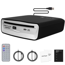 USB CD Player for Car, External Car Cd Players with AUX  FM Transmitter, Por...