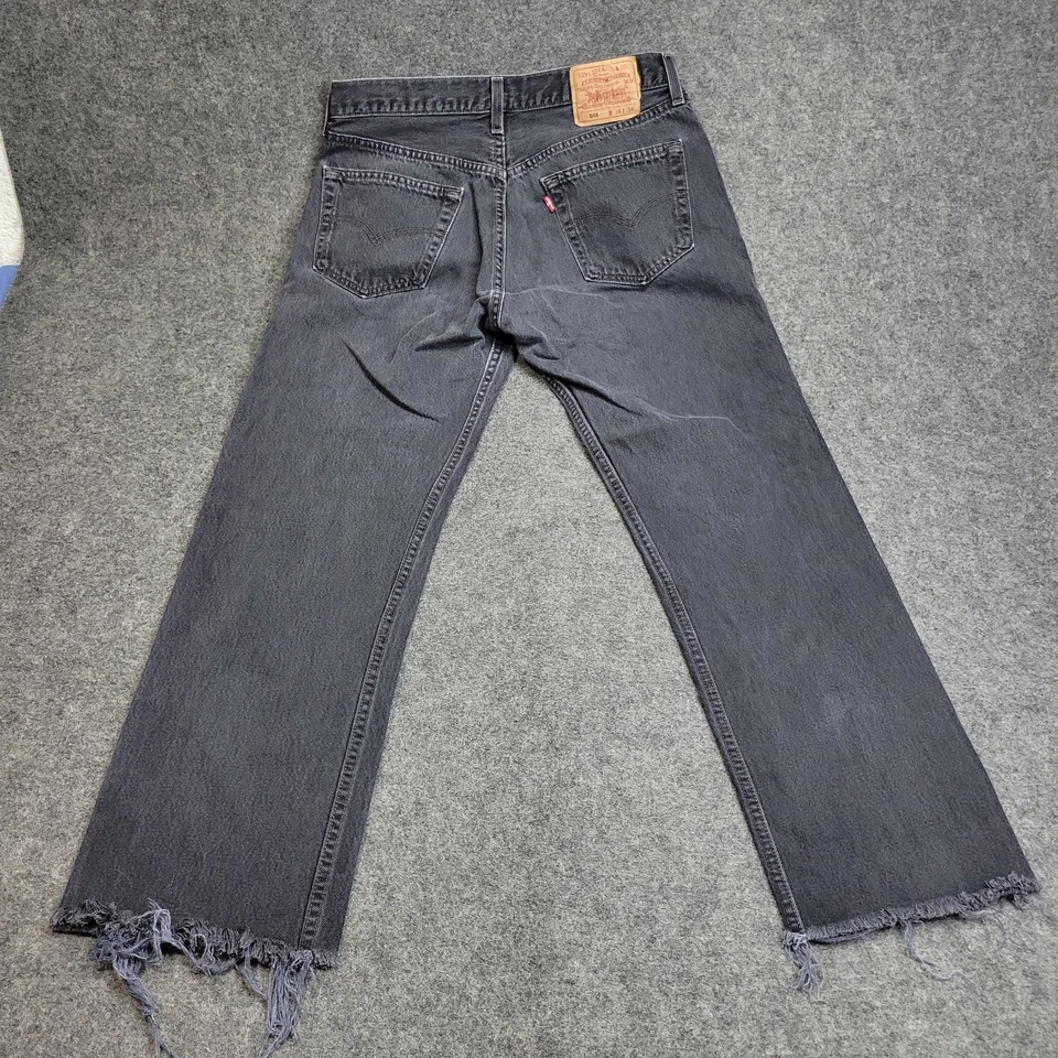 Pantalones de mezclilla de colección Levis 501 para hombre 34x34 grises informales ropa de calle dobladillo deshilachado botón mosca Foto 3 de 4