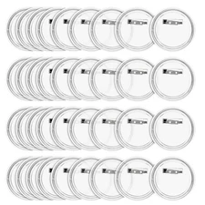 36 Pack Blank Button Pins for DIY Crafts, Clear Make Your Own Buttons, 2.25 In