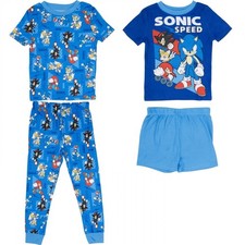 Sonic 885062-size8 The Hedgehog Speed Boys Pajama Set - Size 8 - 4 Piece