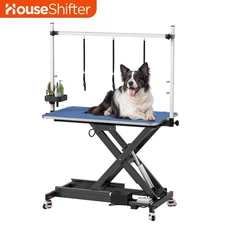 47" Pet Grooming Lifting Table Electric Foldable Adjustable w/ Swivel Heavy Duty