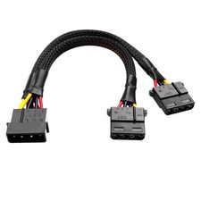 Molex 4Pin Splitter Cable 20cm - 1 to 2 Female, 18AWG Tinned Copper, ATX PC P...