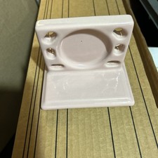 Vintage Ceramic Wall Mount Bath Bathroom Pink Toothbrush Cup Holder