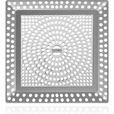 Shower Drain Hair Catcher Stainless Steel and Silicone Strainer Cover