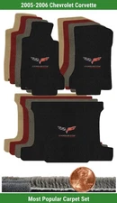 Custom Ultimat Carpet Mat Set for '05-06 Chevy Corvette w/Logo (3 pieces) #GNH