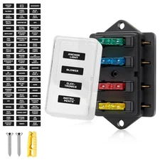 4 Way Blade Fuse Block Box Holder w/Standard Circuit 10V-32V DC for Automotiv...