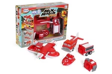 2 Sets Popular Playthings - Magnetic Mix or Match Vehicles Fire RESCUE Toy