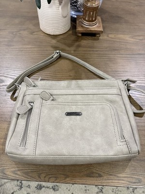 MultiSac Beige Shoulder Bag with Zipper Accent, Multiple Compartments