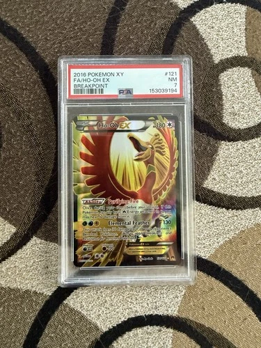 2016 Pokemon XY Breakpoint Full Art Ho-Oh Ex #121 PSA 7 NM
