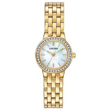 Citizen Eco Drive EJ6102-64D Women s Gold Watch Mother Of Pearl New