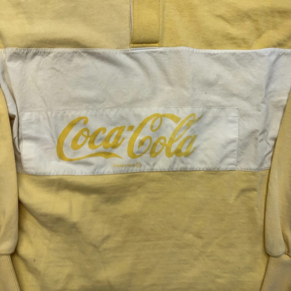Camisa de Rugby Coca Cola De Colección Para Hombre Mediana Amarilla Blanca Manga Larga Pullover Años 90 Foto 3 de 4