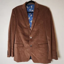 Lauren Ralph Lauren Brown Corduroy Blazer Sports Coat Suede Elbow Patches 40R