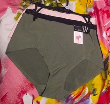 3 NEW PRIMA VALENTINA 77309 GN/BK/BG NO PANTY LINES MF HI-CUT BRIEF PANTIES XL
