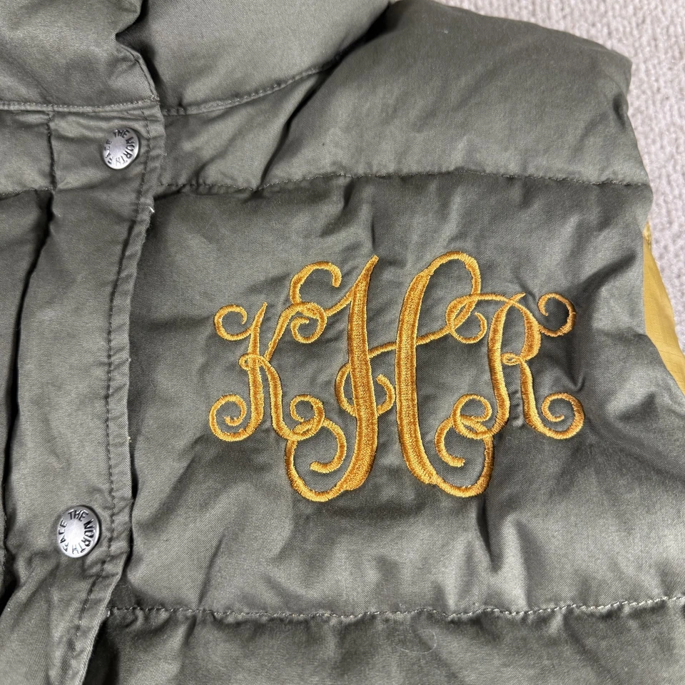 Chaleco The North Face Para Hombre Mediano Verde Oliva Plumón de Ganso Puffer Frontal A Presión Acolchado Foto 3 de 4