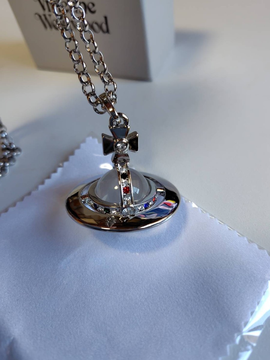 Vivienne Westwood Orb Necklace Small Orb Silver x Clear