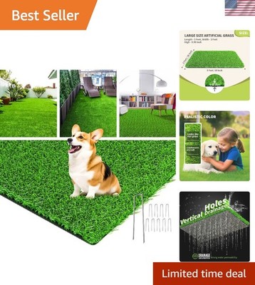 Realistic 3x5 Feet Artificial Grass Rug - Lush Turf for Indoor & Outdoor Use