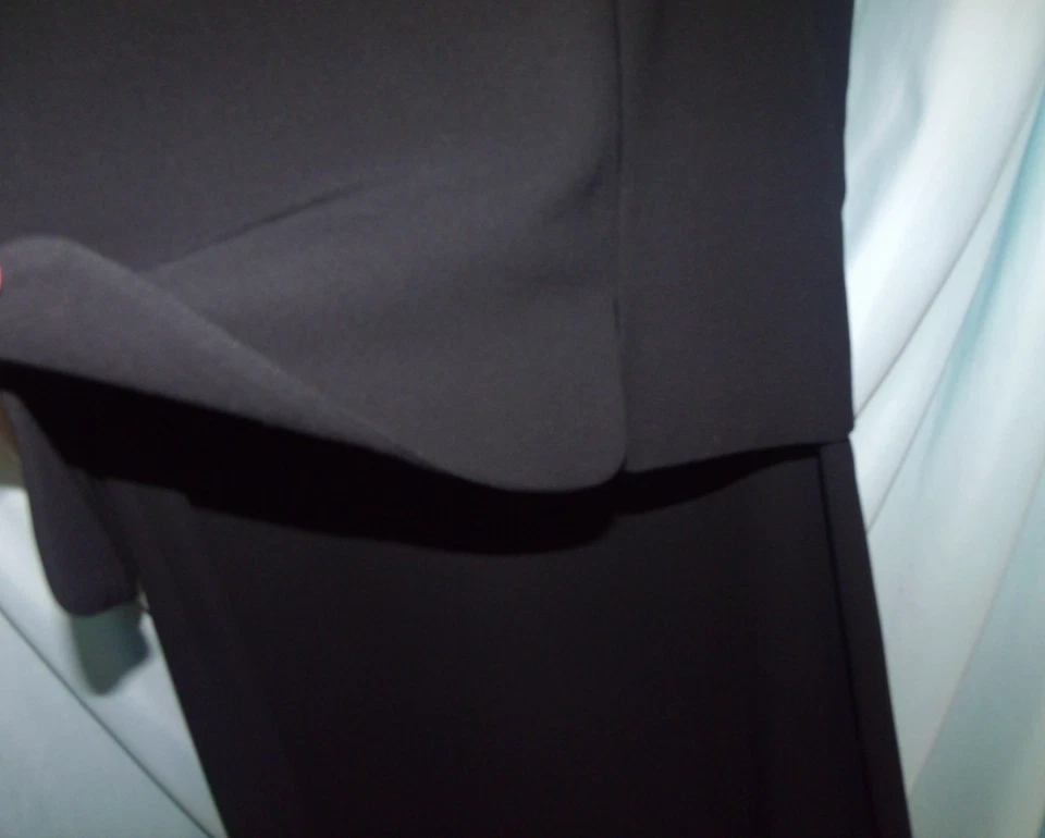 Vestido largo para mujer AGB Byer negro liso bordado SS cuello redondo 14 Foto 3 de 4