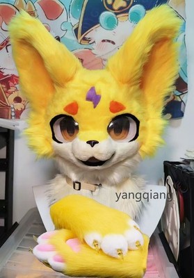 Fursuit Long Fur Husky Fox Mascot Head Party Halloween Fur Cosplay-Promotion