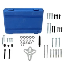 46PC Harmonic Balancer Puller Tool Kit Flywheel Crankshaft Pulley Steering Wheel